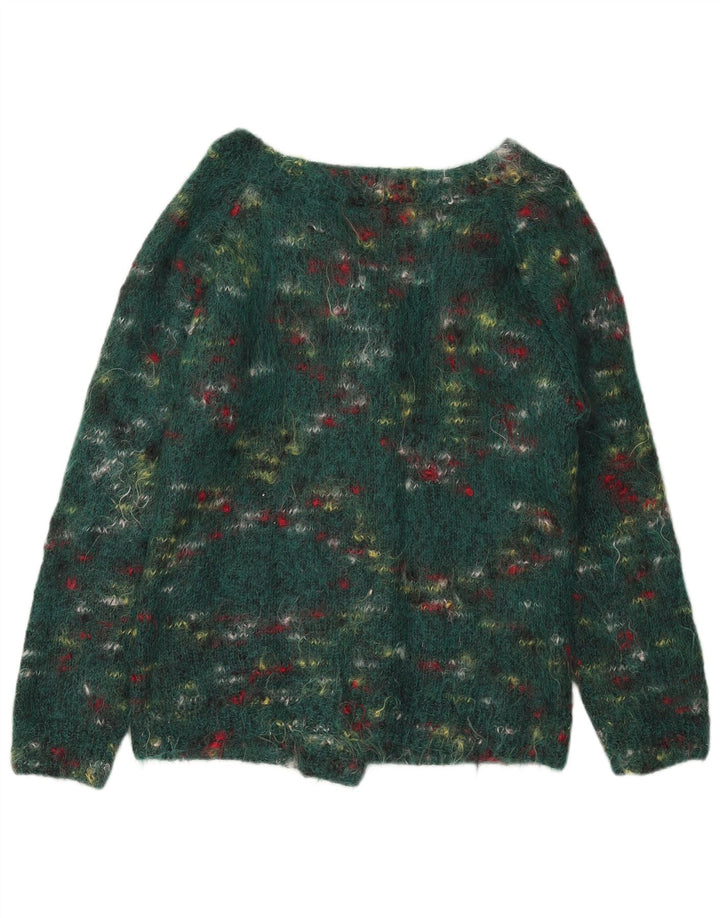 Maglione maglione da donna vintage UK 14 verde medio screziato