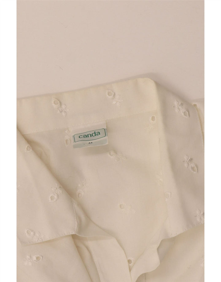 Camicetta da donna a maniche corte C&A EU 44 XL Poliestere floreale bianco