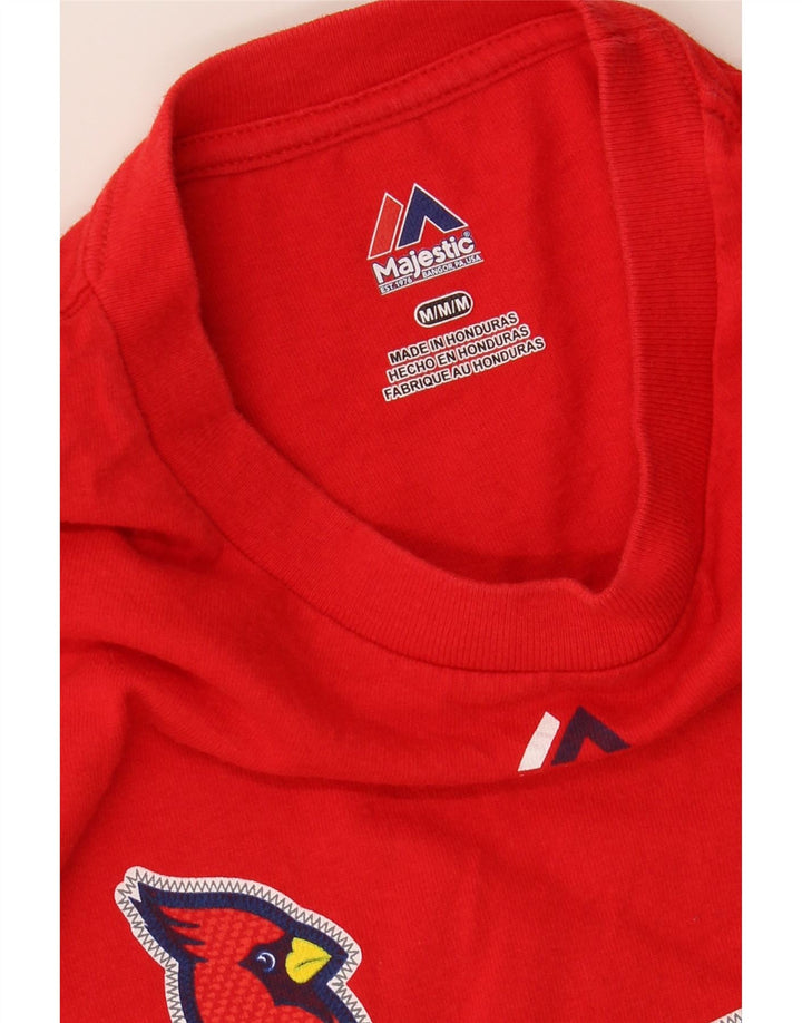 MAJESTIC Mens Cardinals Graphic T-Shirt Top Medium Red Vintage Majestic and Second-Hand Majestic from Messina Hembry 