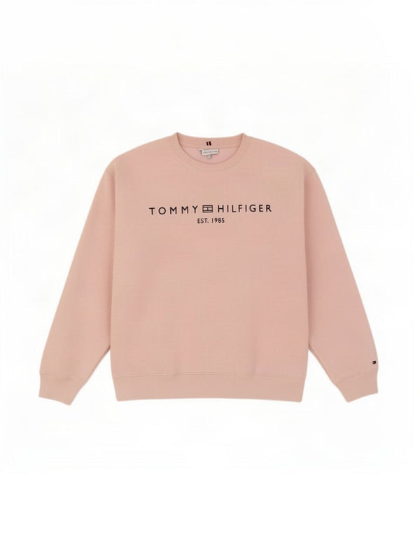 Felpa grafica da donna Tommy Hilfiger Maglione UK 18 XL Cotone rosa