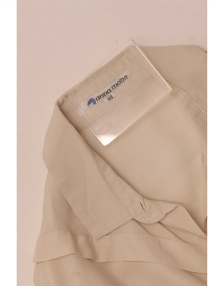 Camicetta camicia vintage da donna IT 40 piccola bianco sporco