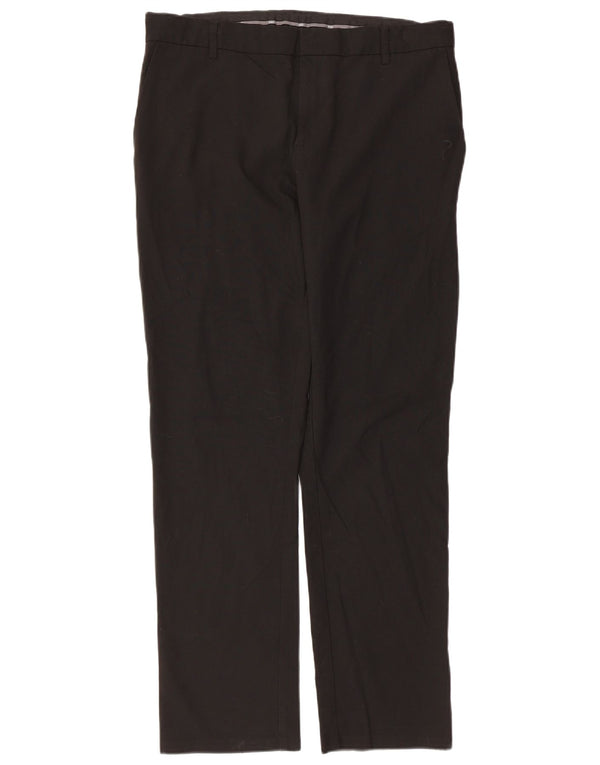 Pantaloni da abito dritti Marks & Spencer da ragazzo 15-16 anni W34 L29 Neri