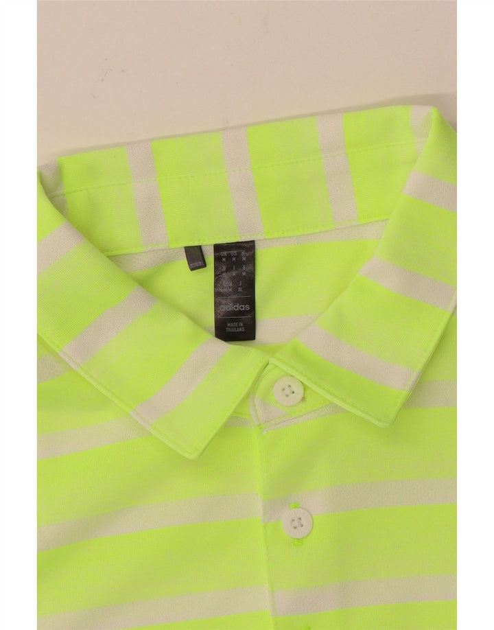 Polo Adidas da uomo a righe verdi medie