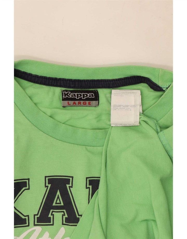 T-shirt grafica da uomo Kappa Top grande in cotone verde