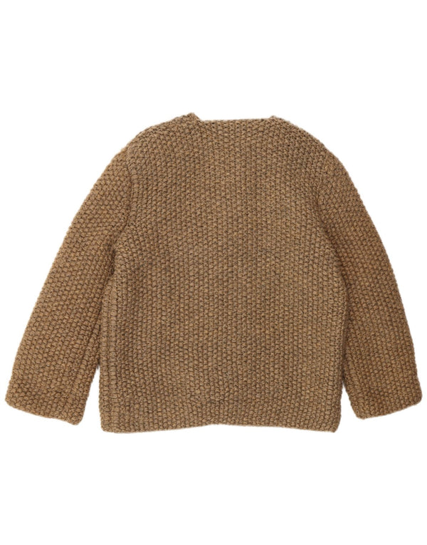 Giubbotto bomber in maglia da donna vintage UK 12 marrone medio