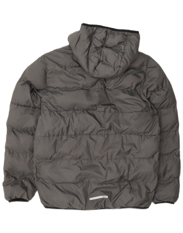 Giacca imbottita con cappuccio Adidas da ragazzo 15-16 anni in poliestere grigio