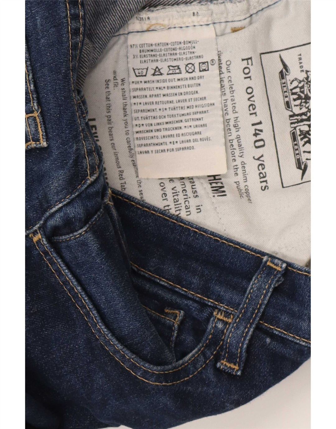 Jeans slim da donna Levi's W28 L34 cotone blu navy