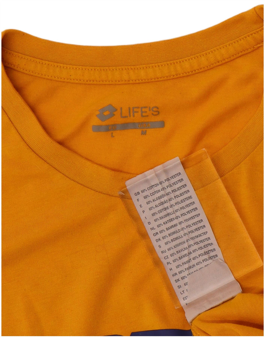 T-shirt grafica da uomo Lotto Top in cotone giallo medio