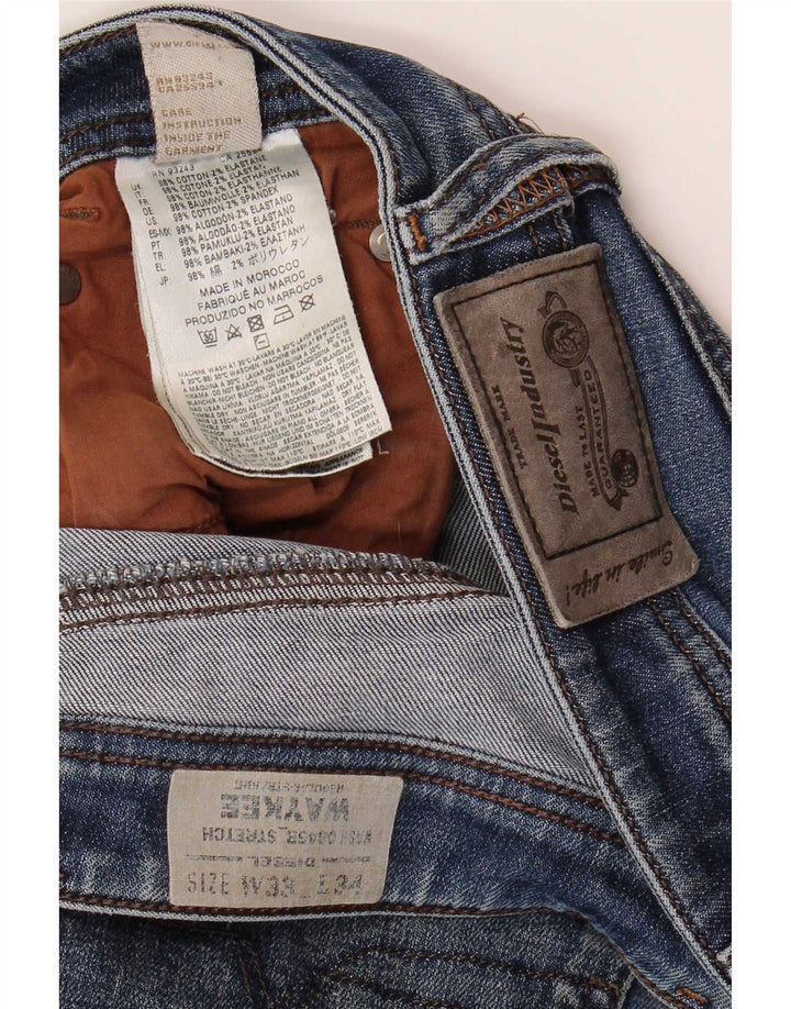 Jeans dritti regolari Waykee da uomo Diesel W33 L34 cotone blu