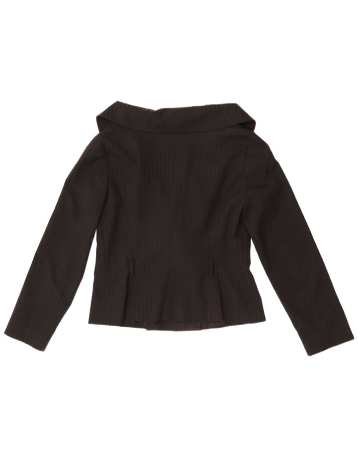 Giacca blazer da donna Zara UK 14 poliestere a righe nere grandi