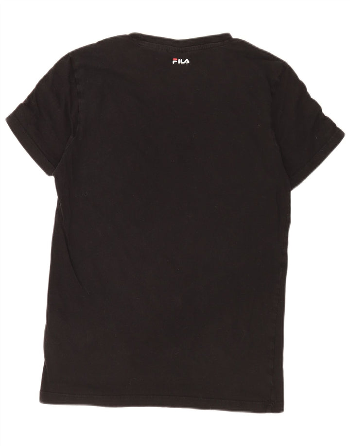 T-shirt grafica da uomo Fila Top Small in cotone nero