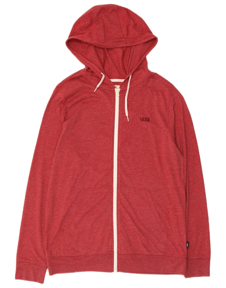 Felpa con cappuccio e zip Vans da uomo grande rossa