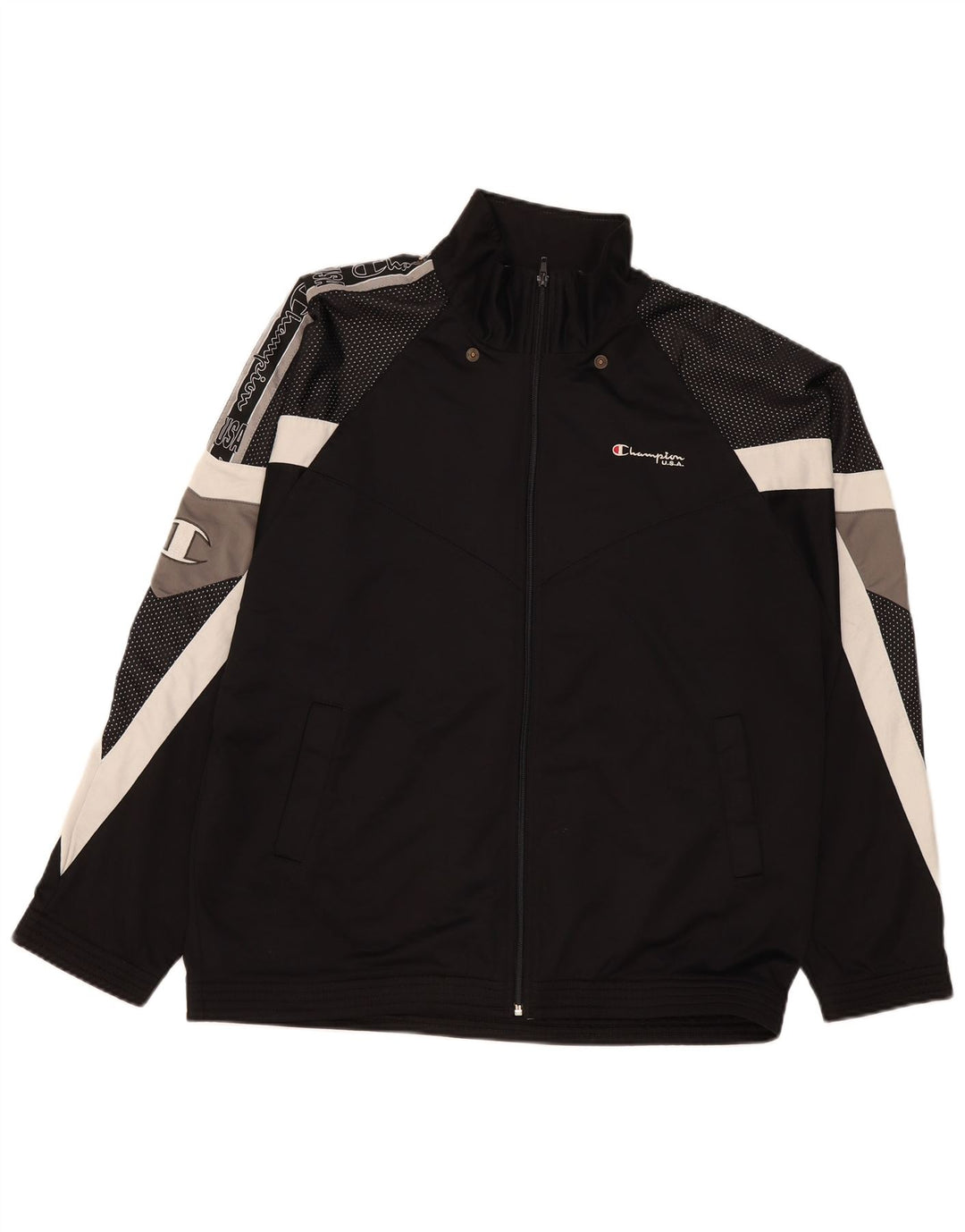 Giacca da tuta grafica da uomo Champion XL Black Colourblock
