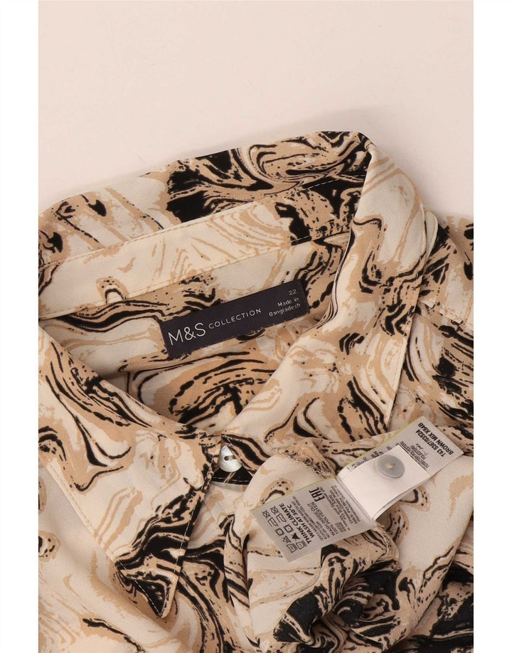 Camicetta da donna con motivo astratto Marks & Spencer UK 22 3XL Marrone