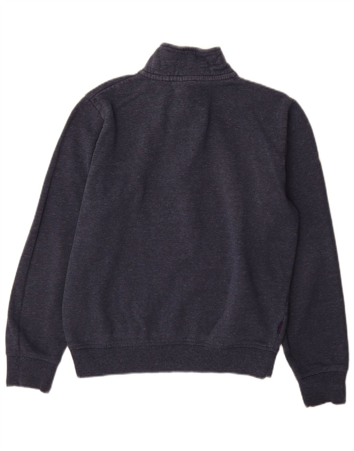 Felpa da uomo con collo con zip Superdry, maglione piccolo, in cotone blu navy