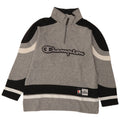 Felpa Champion da uomo con grafica con zip e collo, maglione piccolo grigio a blocchi di colore