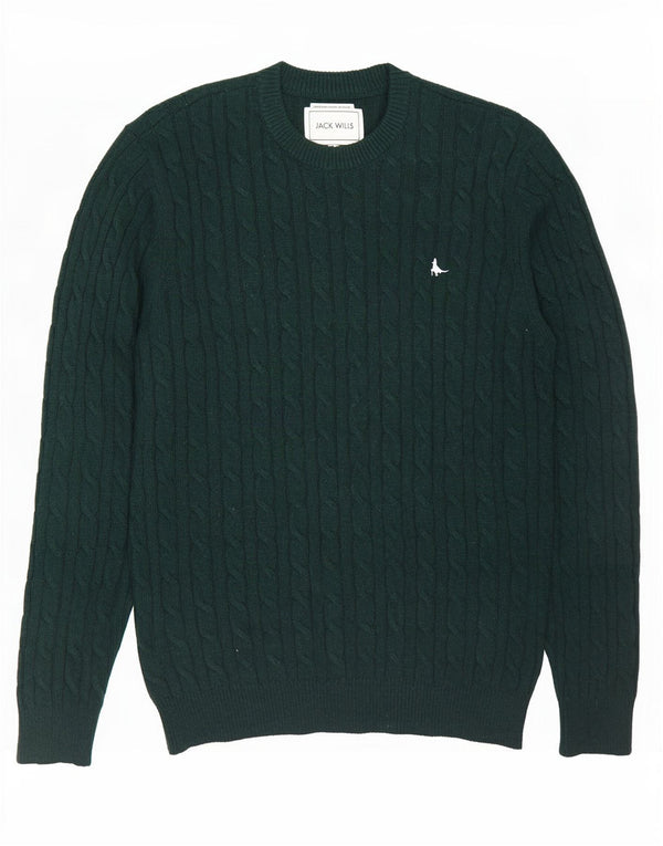 Maglione maglione girocollo da uomo Jack Wills grande lana verde