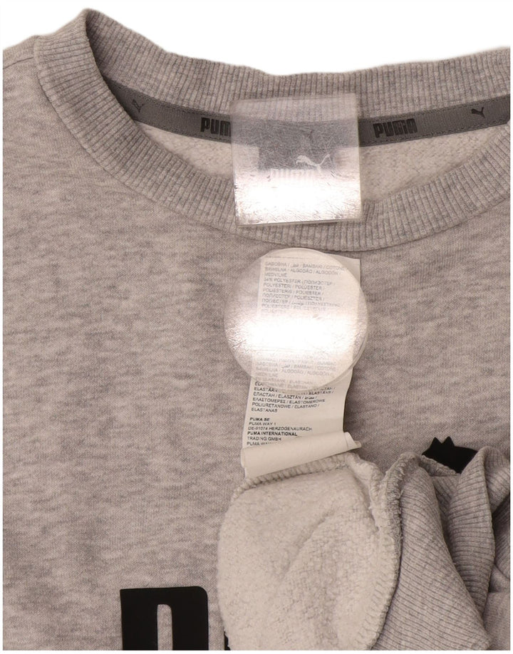 Felpa grafica da donna Puma in cotone grigio medio
