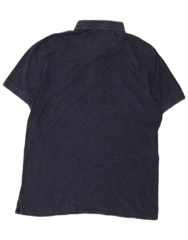 Polo da uomo LYLE & SCOTT in cotone screziato blu navy medio