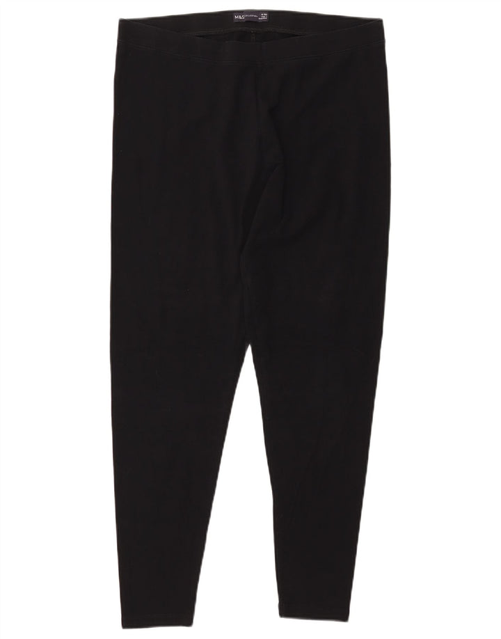 MARKS & SPENCER Leggings da donna UK 16 Grande cotone nero