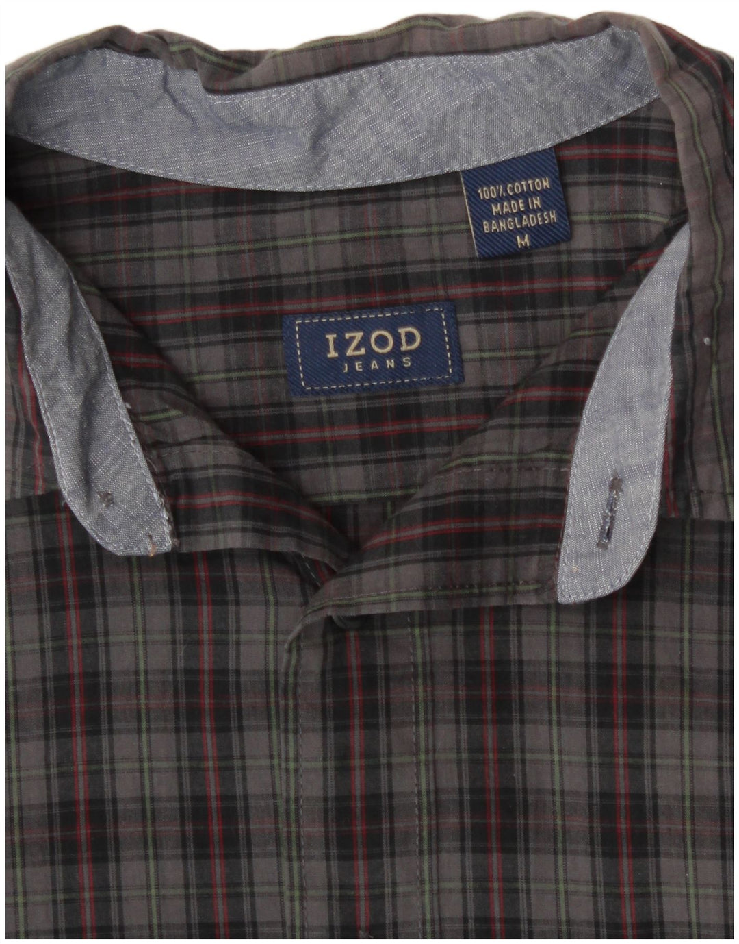 Camicia a quadri da uomo Izod in cotone a quadri grigio medio