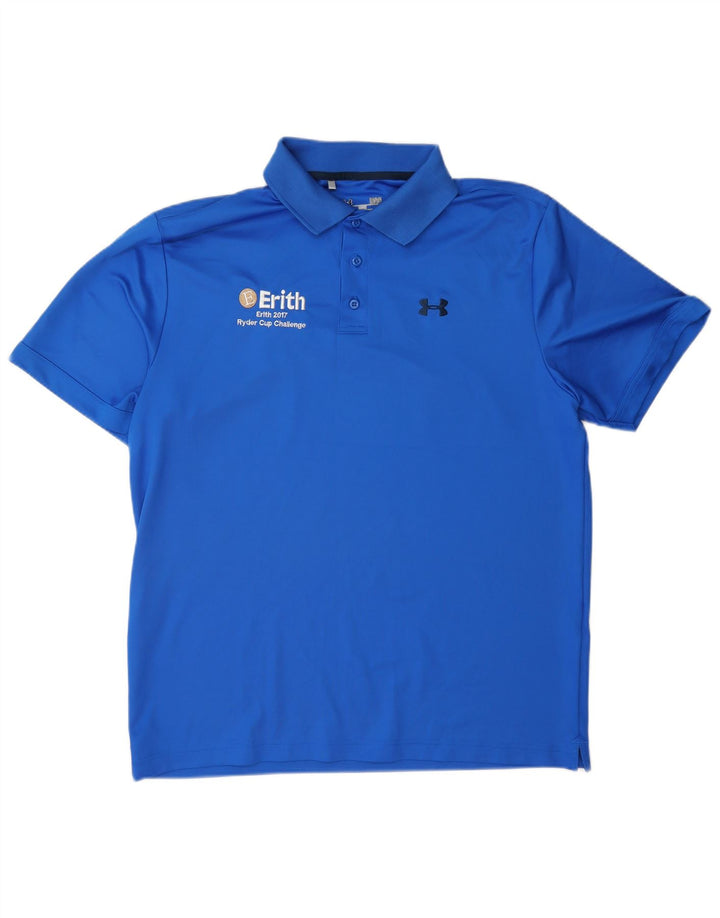 Polo da uomo Under Armour Heat Gear grande blu
