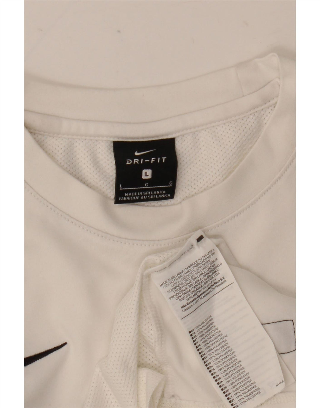 T-shirt Nike Dri Fit da uomo, grande, in poliestere color block bianco