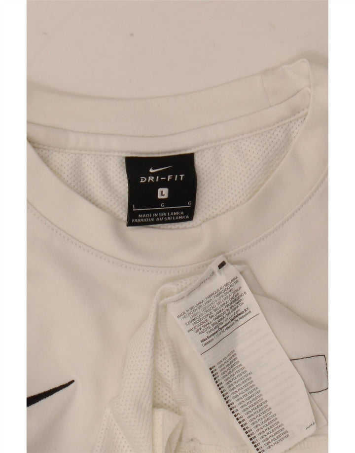 T-shirt Nike Dri Fit da uomo, grande, in poliestere color block bianco