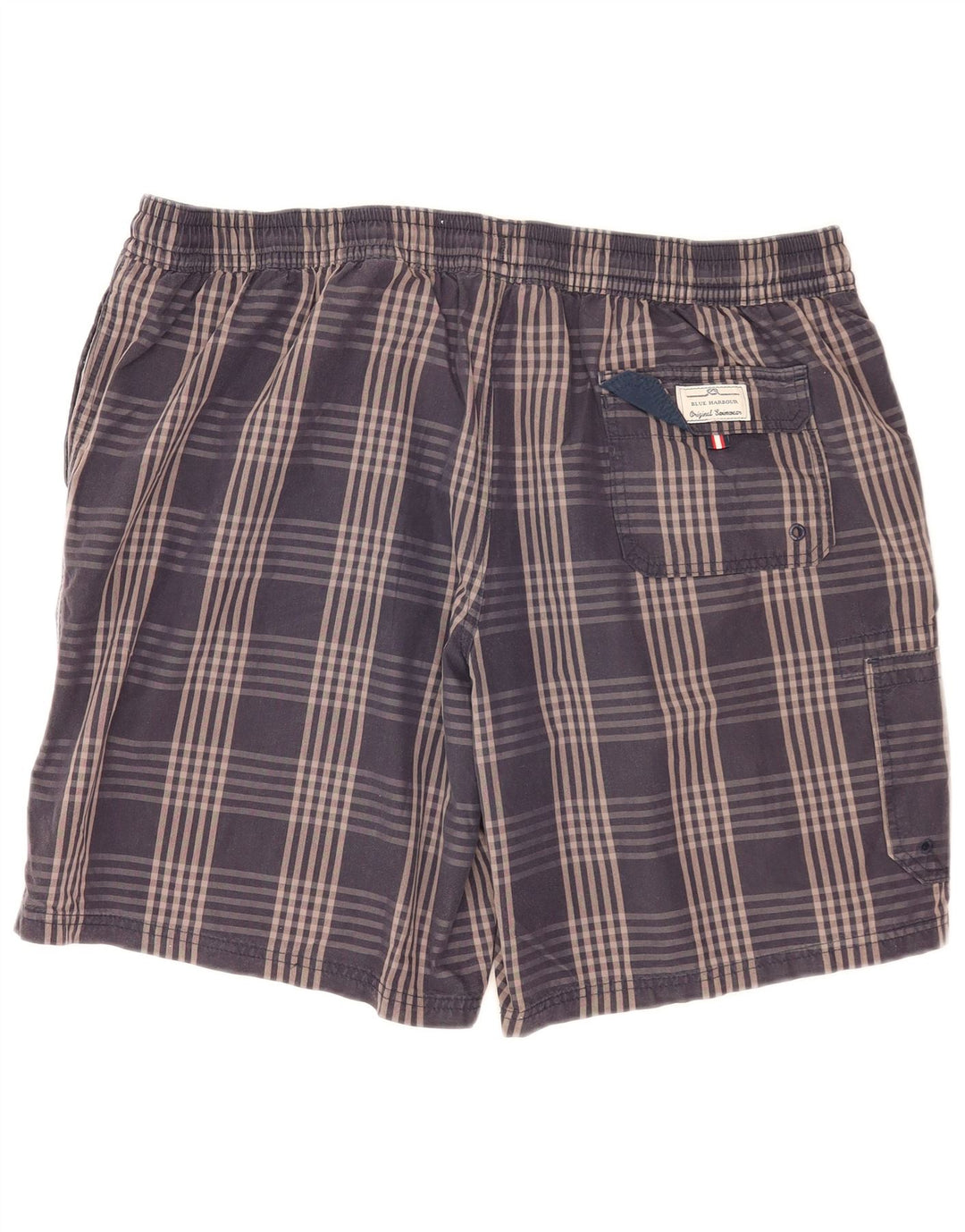 Pantaloncini da bagno cargo da uomo Marks & Spencer 2XL cotone a quadri blu navy