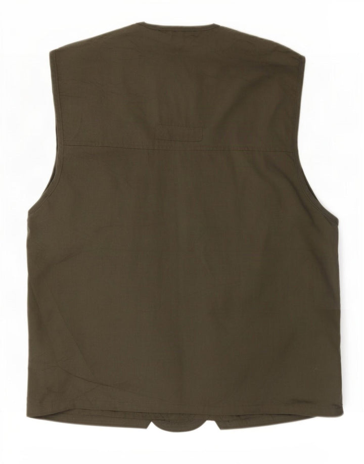 Gilet pratico da uomo vintage UK 40 grande color kaki