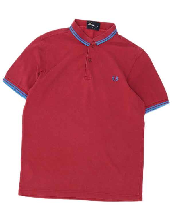 Fred Perry Mens Slim Fit Polo Shirt Medium Burgundy Cotton