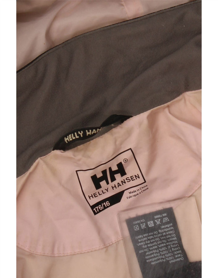 Giacca a vento con cappuccio per ragazze Helly Hansen 15-16 anni Colorblock nero