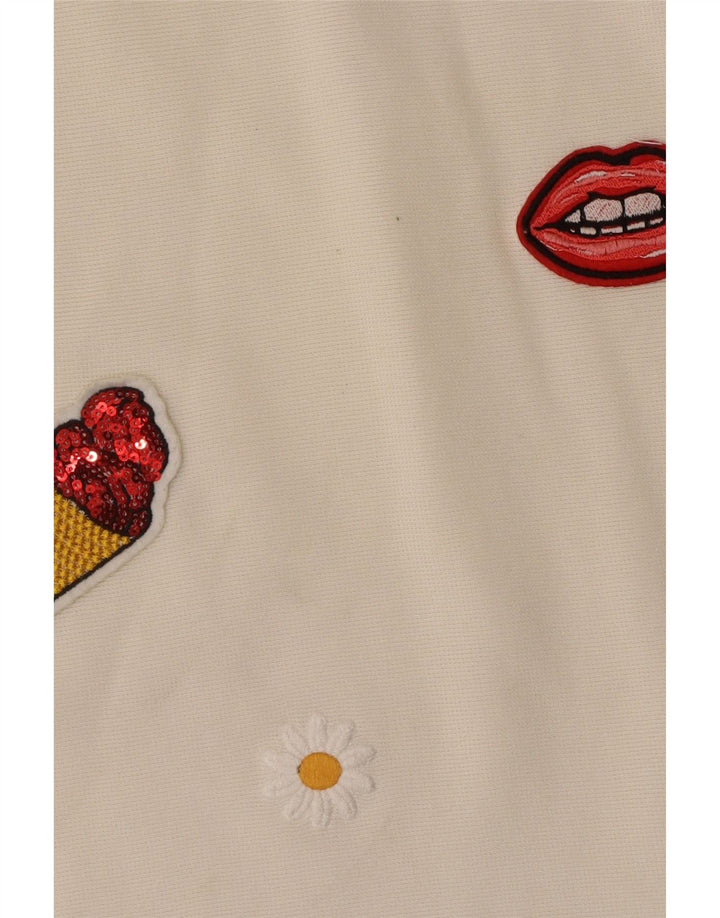 Top tunica Trafaluc da donna Zara UK 10 piccolo bianco sporco