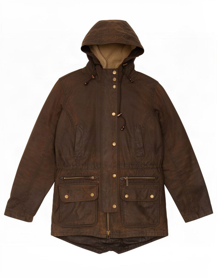 Giacca da donna in cotone cerato con cappuccio Barbour UK 8 Small Khaki