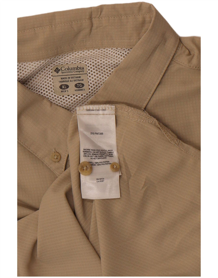 Camicia a maniche corte da uomo Columbia XL Poliestere beige