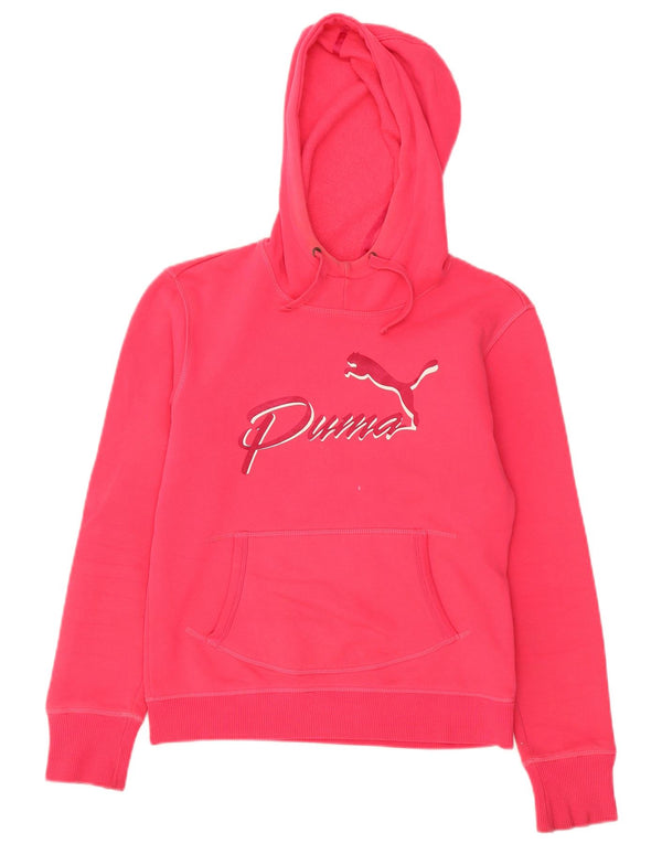 Felpa con cappuccio grafica da donna Puma UK 10 piccola in cotone rosa