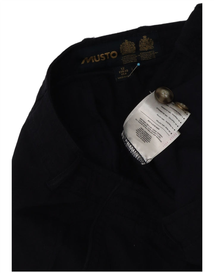 Pantaloncini chino da donna Musto UK 12 medi W32 cotone blu navy
