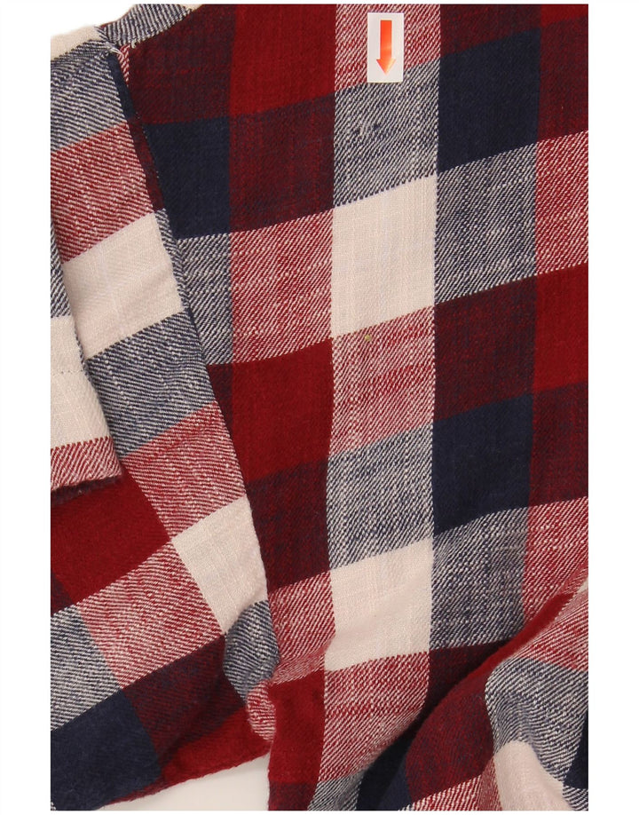 ZARA Womens Oversized Blouse Top UK 10 Small Multicoloured Check Cotton