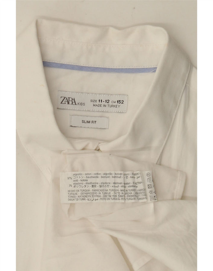 Camicia Zara da bambino slim fit 11-12 anni in cotone bianco
