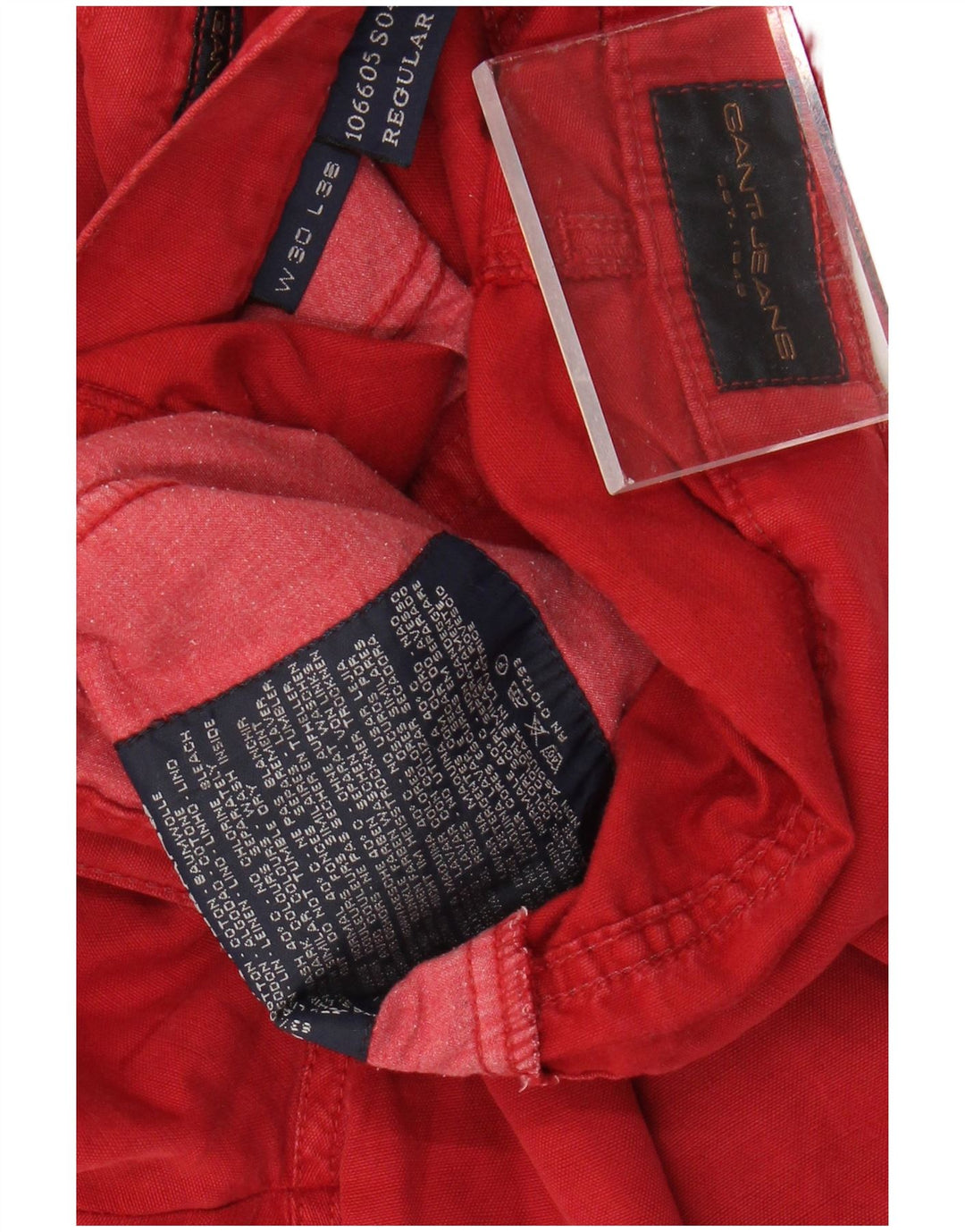 Pantaloni casual da uomo vestibilità regolare GANT W30 L36 cotone rosso