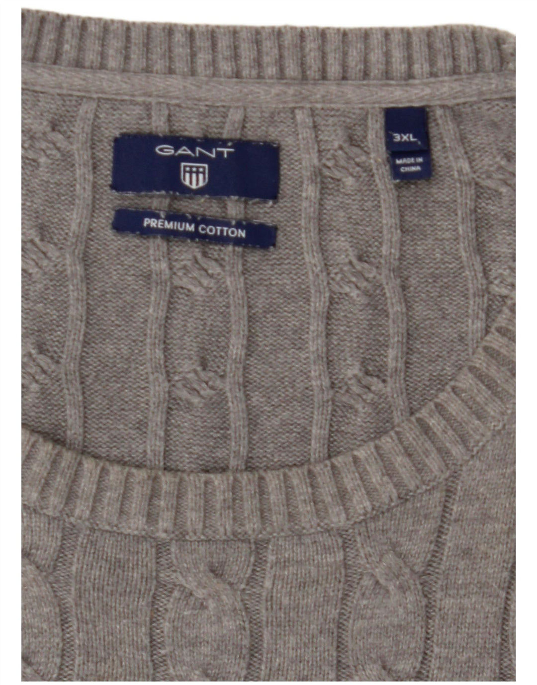 Maglione maglione girocollo da uomo GANT 3XL cotone grigio