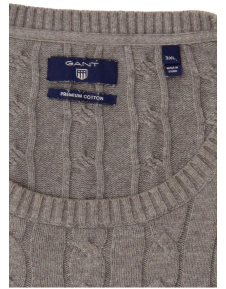 Maglione maglione girocollo da uomo GANT 3XL cotone grigio