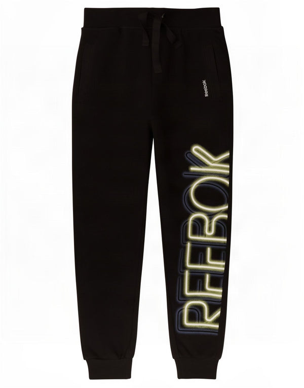 Pantaloni da tuta con grafica Reebok da donna Joggers UK 4/6 XS cotone nero