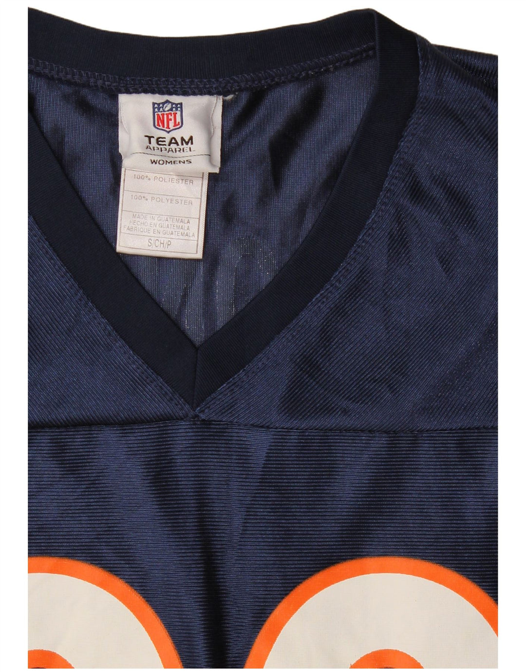 T-shirt grafica da donna NFL Broncos Top UK 10 piccola in poliestere blu navy