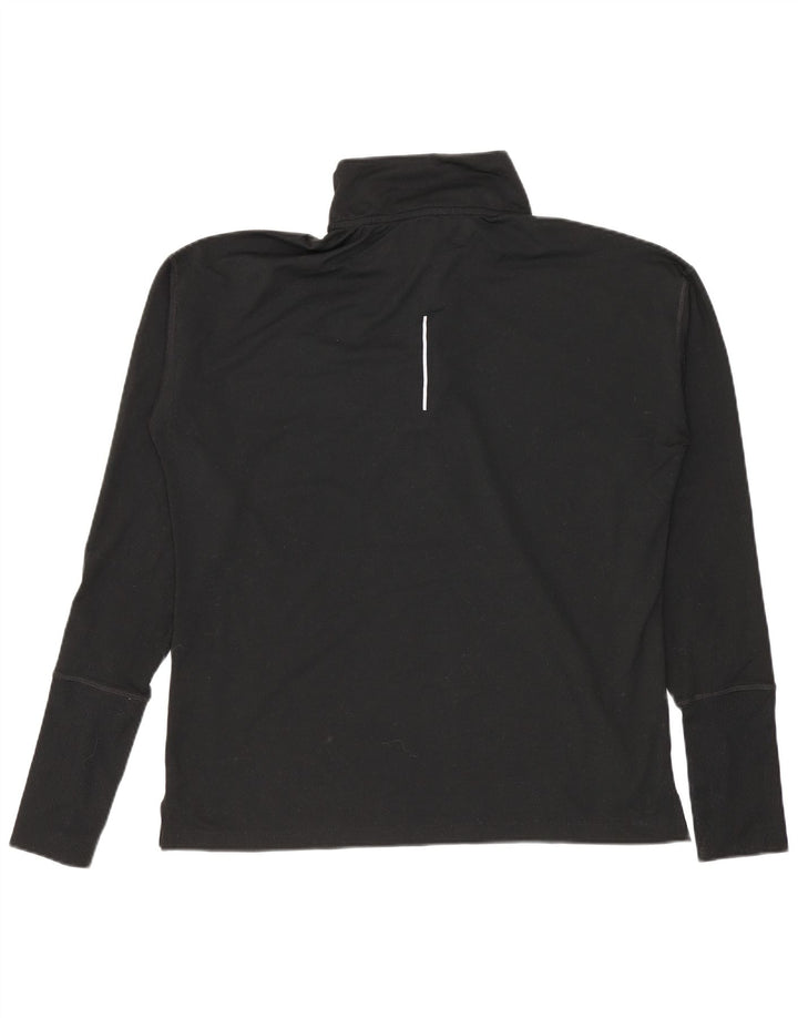 NIKE Top da tuta pullover con zip e collo Dri Fit da uomo, piccolo, in poliestere nero