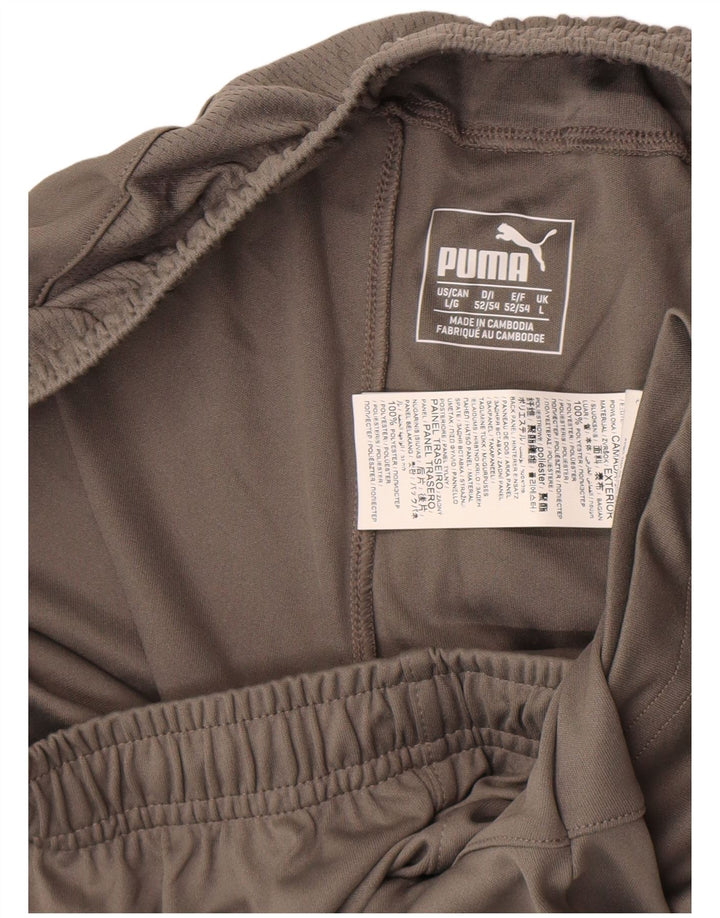 Pantaloncini sportivi da uomo Puma Large in poliestere color block grigio