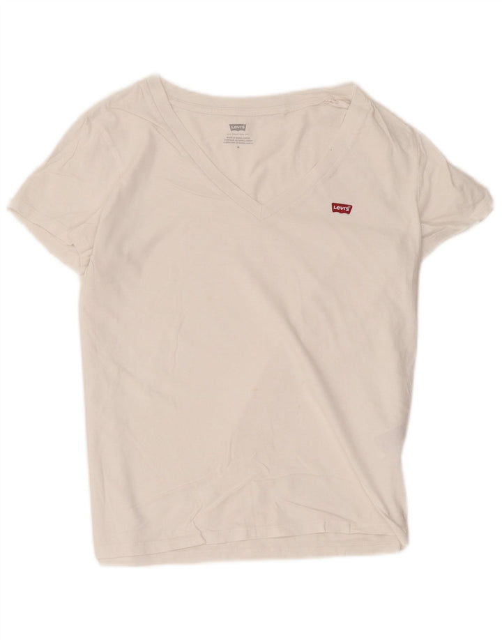 T-shirt da donna Levi's Top UK 12 cotone bianco medio