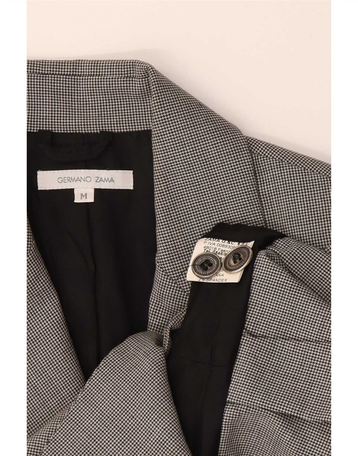 Giacca blazer da donna a 2 bottoni Germano Zama UK 12 grigio medio a quadri