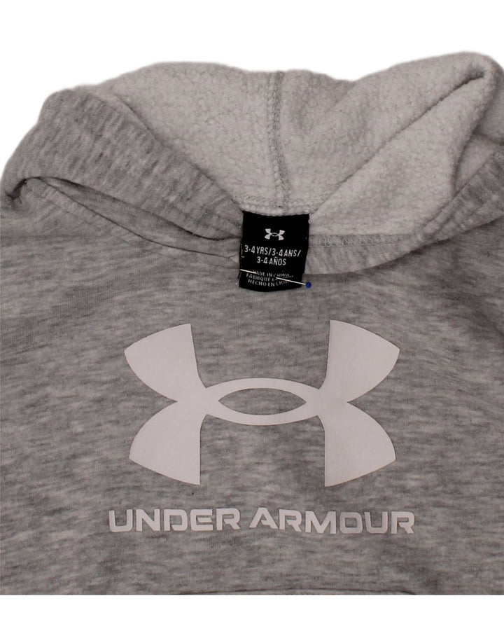 UNDER ARMOUR Boys Graphic Hoodie Jumper 3-4 Years Grey Vintage Under Armour and Second-Hand Under Armour from Messina Hembry 