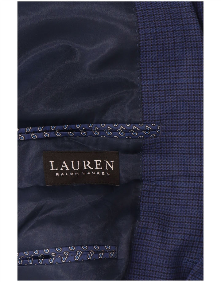 Giacca blazer da uomo a 2 bottoni Ralph Lauren UK 42 XL pied de poule blu